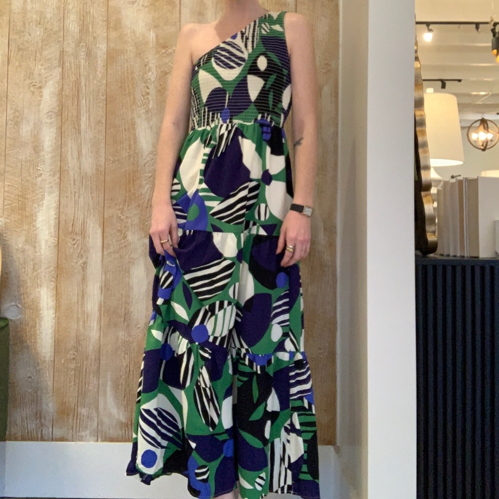 One Shoulder Floral Dress